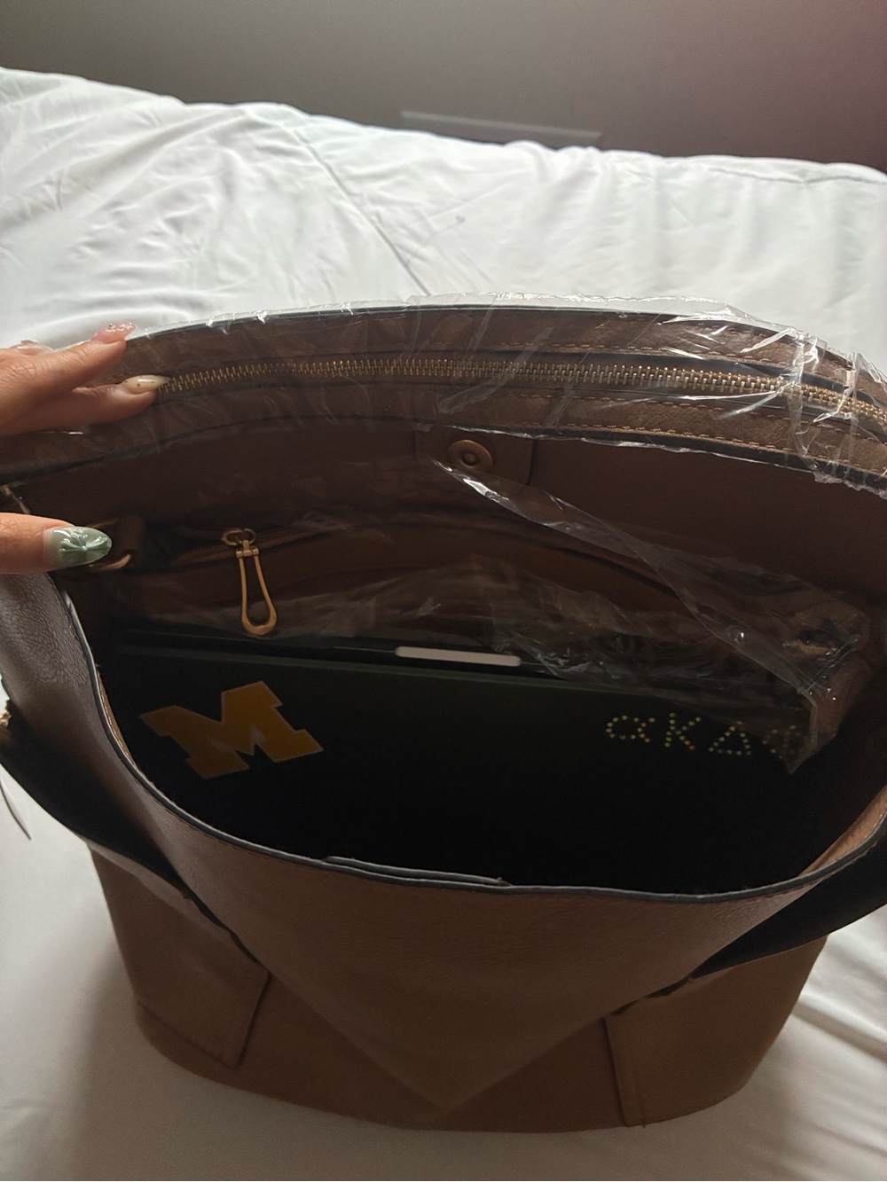 brown tote bag - Picture 4 of 4